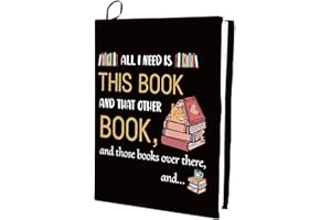 CRASPIRE Funda Elástica para Libros con Patrón de Libros - Cubierta Negra Lavable Reutilizable de Nailon Grande para Cuadernos de 9x11 Pulgadas - Tapa Dura