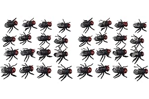 Abaodam 100 pcs Plastic Bugs toy plastic bugs halloween pranks Fake Flies Simulated Novelty Lifelike Fake Flies Toy Halloween Decoration