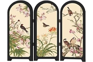 Fenteer Foldable Screen Ornament Desktop Screen Model Crafts 3 Panel Divider Small Tabletop Divider for Shelf Fireplace Dining Room, Style A