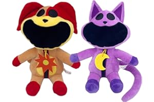 Benolls 2PCS Smiling Critters Pluszowe, Nowa pluszowa zabawka Smiling Critters CatNap and Doyday Pluszowa zabawka dla dzieci i dorosłych, Prezent świąteczny
