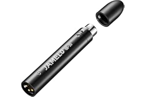 JAMELO Mikrofon Preamp, Inline Vorverstärker für Mikrofon, Mic Booster für Dynamische und Passive Mikrofon, Ultra-Clean Gain +28dB, Professional XLR Verstärker für Podcasting Livestreaming Aufnahme