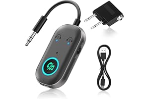 Obcxin Bluetooth Transmitter Empfänger, Bluetooth 5.3 Adapter 2 in 1, Bluetooth Sender Klinke 3.5mm, Blue-Tooth Splitter für 2 Kopfhörer wie Airpods für Kopfhörer,Auto, Audio System, TV