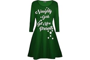 Be Jealous Womens Christmas Long Sleeve Swing Mini Dresss