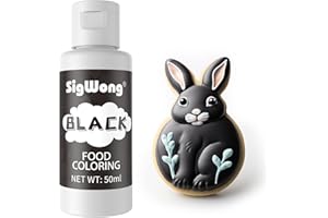 SIGWONG Food Colouring - 50ml Concentrated Liquid Food Coloring, Neon Color Dye for Halloween, Baking, Decorating, Icing, Cooking and DIY Crafts - Black