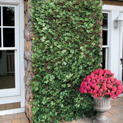 Artificial Maple Ivy Expanding Willow Trellis Garden Fence Screening 1m x 2m by True Products