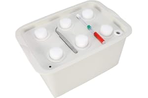 OMABETA Kit de Cultivo de hidropónico para Planta de 6 Agujeros, huerto en casa, invernaderos huerto, Caja de Armario de jardín Interior y Exterior de Burbujas para Hierbas, Verduras, Flores(Gris)