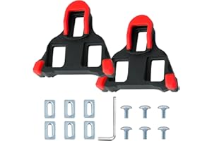NQEUEPN 2pcs Bicycle Pedal Cleats Compatible with Shimano SPD SM-SH51, and Suitable for Dura-Ace, Ultegra Bike Cleats Three-Hole Cycling Shoes Cleats Bike Shoe Cleats for Road and Indoor Cycling Shoes (Red)
