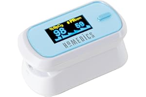 HoMedics Fingertip Pulse Oximeter - Blood Oxygen Monitor, Finger Heart Rate Monitor for Adults & Kids, Oxygen Saturation Monitors with OLED Display, Accurate and Easy-to-Use Pulse Oximeters