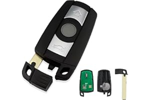 Lizbn 3 Tasten Autoschlüssel Gehäuse Fernbedienung für BMW E60 E61 E63 E64 E65 E66 E70 E71 E72 E82 E88 E89 E90 E91 E92 E93 Z4 X6 F01 F02 F03 CAS3 System mit KR55WK49127 868 MHz ID46 (PCF7945) Chip