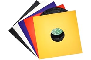 sdroceRyaM 10PCS 12 inch Vinyl Record Sleeves Cardboard Record Jacket with Hole 5-Color LP Vinyl Album Covers Jackets with Holes Anti-Static Colorful Paper Covers