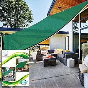 AUROSTYLE 80-90% Bird Net,Sun Block Dust Mesh,Garden Nursery Sports Shading Protect Flowers, Plants and Balcony Netting Cloth with Cotton Niwar and 17 Feet Rope - Green (12 Feet Size, 12X5 ft)