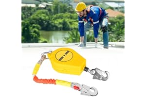 Lotvic Dispositivo Anticaduta Retrattile 10m, Anticaduta a Richiamo Automatico, Dispositivo di Sicurezza Dell'altezza, per Ponteggi e Tetti, Carico Massimo 150 kg
