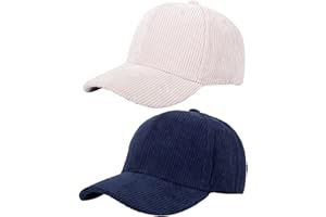 ASYBHYY Gorra de Béisbol de Pana para Mujer Hombre, 2 Pack Vintage Color Sólido Ajustable Trucker Sombrero Cap Casual Liso Hat para Viajes al Aire Libre