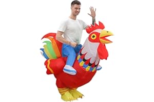 IRETG Costumi gonfiabili del gallo del giro-on gonfiabili che gonfiano i costumi del pollo per la dimensione adulta del Cosplay di Natale di Halloween del partito