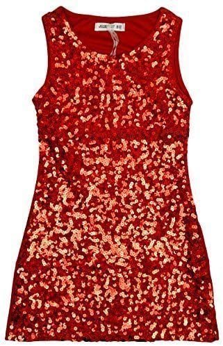 Girls Sequin Front Sleeveless Shimmer Sparkle Party Fashion Dress sizes from 3 to 12 Years