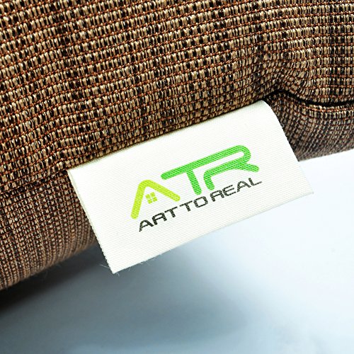 2 Stück wasserdicht Überwurf Kissenbezüge mit Reißverschluss, Art zu echten Home Dekorative Polyester Kissen Fällen für Sofa, Stuhl, Bank, Auto und Patio-Möbel, 45,7 x 45,7 cm coffee - 4