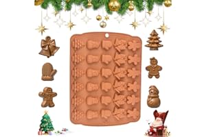 DTYGUIXE Molde de Chocolate de Navidad, Molde de Silicona para Hacer Chocolate en Formas de Muñeco Campana Árbol Guante Hombre de Jengibre Molde de Silicona para Dulces Galletas Bombones Jabones
