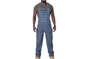 NUSGEAR Mono Pantalones de Vaqueros Hombre 2024 Peto Trabajo Bib Suelto Jumpsuit con Bolsillos Mezclilla Moda Casual Fiesta Pant Trabajo Jeans Denim Pantalones Mono Talla Grande