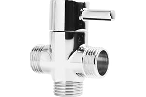 RIYBYDS Vanne de Dérivation à 2 Voies en Laiton Massif, Chromée Brillante, Commutateur 1/2" AG à 1/2" AG pour Installation,Interrupteur Monté en Surface pour Salle de Bain et Cuisine (Modèle Ventil08)