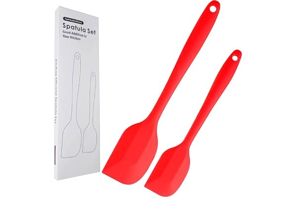 KitsKap Silikonspatelset 2 st värmebeständig gummispatel för non-stick köksredskap BPA-fri