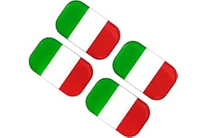 PTDecals 4 Pezzi 36 x 22mm Resina epossidica Flessibile Morbida Italia Bandiera Italiana Emblema Adesivo Decalcomanie per Veicolo Auto Auto Moto Casco Decorazione della casa