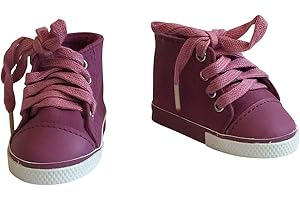 The New York Doll Collection Scarpe da Ginnastica in Pelle Scamosciata VIOLA Malva si adatta 18 pollici / 46 cm per Moda Ragazza Bambole