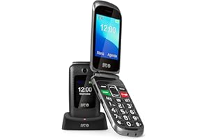 SPC Magnus - telefon komórkowy z klapką dla seniorów z dużymi klawiszami, zdalna konfiguracja, obsługa słuchawek, dzwonek o dużej głośności, podwójny ekran, przycisk SOS, stacja ładująca USB-C -