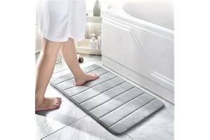 SWISSPACK 60X40 CMS Microfiber Bath Mat for Bathroom, Non-Slip Super Absorbent Machine Washable Extra Soft Thick Floor Foot Rugs (GREY MEMORY, 60X40 CMS)