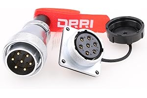 DRRI WEIPU WS28 - Conector de mamparo circular de aviación de metal de 7 pines para sistemas de control industrial.