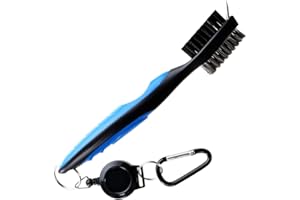 Arcjunys Golf Bürste Golf Schlägerbürste Golf Club Brush Groove Cleaner Golfschläger Reinigungsbürste mit Karabinerhaken für Schlägerflächen Rillen Golftasche Schuh