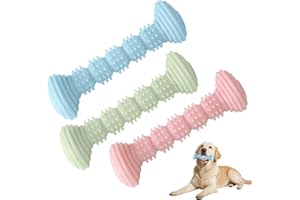 Orixo 3 Piezas Juguete Masticador de Perro, Mordedor Perro, Juguetes para Morder para Perros Masticando óseo, para Cachorro de Perros Pequeños Medianos y Grandes (Verde, Azul y Rosa)