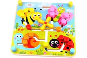 Tooky Toys 921 TKC573 Wooden Reversible Maze EA (EXP), Multicolour