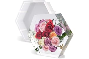 Belugsin Molde Grande de Resina Fundición de Resina Hexágono Molde Silicona Resina Epoxi Moldes de Resina Profunda para DIY Sujetalibros de Espécimen de Insectos de Flores Secas Pisapapeles