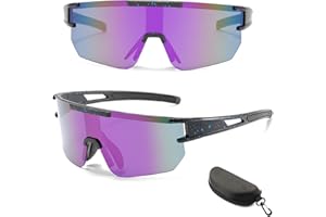 ZUMLLOMA Gafas de Ciclismo, Gafas Running, Gafas de Sol Deportivas Ciclismo, Gafas de Bicicleta de Montaña para Mujeres y Hombres para Deportivo Pesca, UV-400 99% Protección