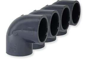 AMOVO Paradies Pool GmbH PVC Fitting Winkel 90°, Ø 50mm mit Klebemuffen, Qualität aus Europa, Menge: 4 Stück