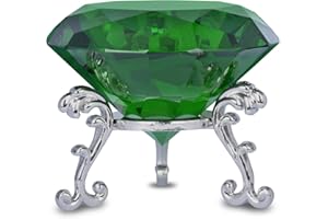 FBBULES 80mm Kristall Diamant Briefbeschwerer Glas mit Ständer, Kristall Diamant Deko Diamantene Hochzeit Geschenk Glasdiamant für Halloween Weihnachten Erntedankfest Tafelaufsätze