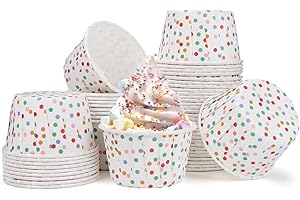 Spesh Lot de 50 Moule Muffins Papier Caissettes Cupcake Moule à Cupcake Mini Moule Jetable pour Mariage, Anniversaire, Noël(pois colorés)