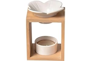 ‎ZEN ARÔME Zen'Arôme - Parfumbrenner Naturéa Plumeria - Brenner für ätherische Öle, Fondants, Wachsquadrate - Diffusion durch sanfte Wärme - Aromatherapie - Dekoratives & therapeutisches Objekt.