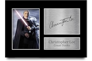 HWC Trading Christopher Lee A4 Ungerahmt Signiert Gedruckt Autogramme Bild Druck-Fotoanzeige Geschenk Für Star Wars Count Dooku Filmfans