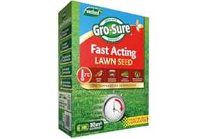 Gro-Sure 20500187 Fast Acting Grass Lawn Seed, 30 m2, 900 g, Blue,Green