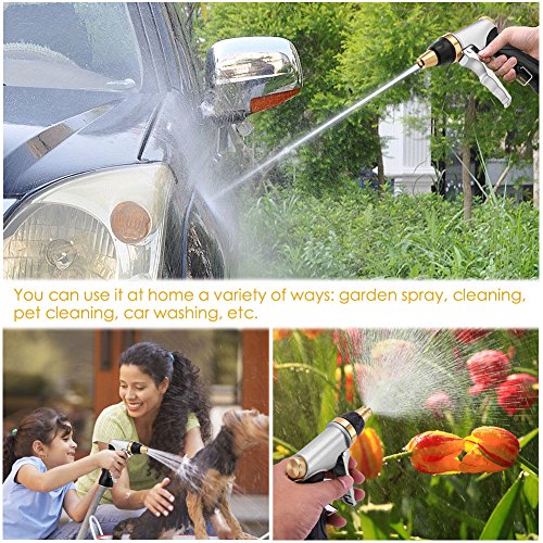Garten Handbrause, Aodoor HN-01 Garten Spritzpistolen/Garten Bewässerung 100% Metal – Verstellbarer Wasserdurchfluss – Robust und Leistungsstark für Autowaschanlagen, Hochdruck Gartenbrause - 7