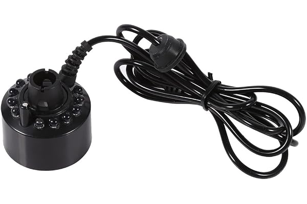 Marvellous Brumisateur à Ultrasons, Mini Machine à Brouillard avec 12 Lumières LED, Petite Machine à Brouillard de Bassin, Ultrasons Mist Maker Fogger pour Réservoir de Poissons de Rocaille