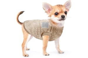 Voarge Abrigo de Invierno para Mascotas de Lana con Anillo en D, suéter de Invierno cálido para Perros y Gatos, Ropa para Mascotas, Disfraz, suéter para Cachorros, Gris, M (marrón, M) (Beige, L)
