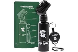 Caddy Splash Premium Golf Club Cleaner with Water- Heavy Duty Retractable Clip- Squeeze Bottle for Easy Cleaning with Nylon Bristles- Golf Water Brush- Holds 4 Oz Water- USA Company