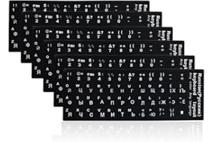 TSLRSA 6 Stück Aufkleber-Set für Tastaturaufkleber,geeignet für jede Standard-Tastatur, Laptop-Tastatur(Russian)