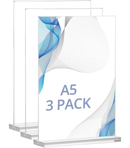 3 Stück A5 Tischaufsteller Acryl – Doppelseitiger Werbeaufsteller Für Menükarten & Prospekte