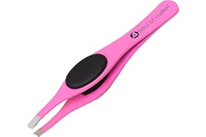 Abdul of Sialkot Tweezers for Women & Men - Tweezers Precision Engineered from Medical Grade Stainless Steel - Fine & Ingrown Hair Tweezers, Non Slip, Sharp & Slanted pack of 1 (Pink)