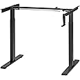 ErgoYou - Manual Height Adjustable Table - 2 Stage with Smooth Hand Crank - Ergonomic Standing Computer Desk - 80 Kg Max Weight Capacity - M8 Series - Imported - Frame Only (Table Top Not Included)