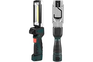 KUPRO Rechargeable Work Light COB Inspection Lamps LED Magnetic Worklight Portable Floodlight Super Bright Torch 5 Modes Auto Repair Flashlight with Hanging Hook Workshop Site Lights for Emergency