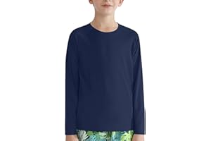 Valcatch Boy's Girls UPF 50+ Sun Protection Shirts Long Sleeve Swim Rash Vests Kids Teens Fishing Hiking Shirt Quick Dry Athletic Performance Active T-Shirt Running Gym Workout Tee Tops